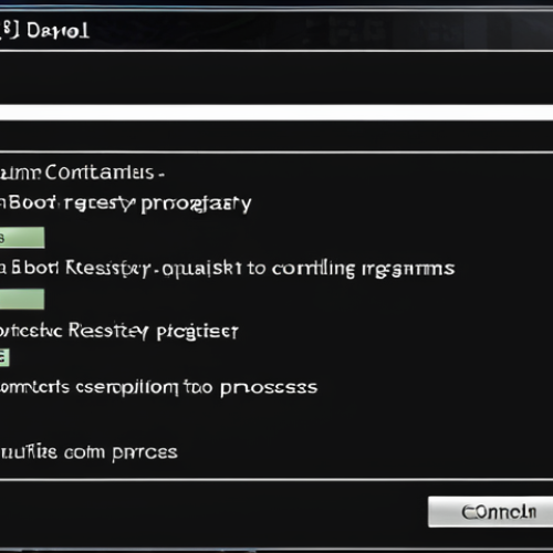 Home 4 Startup Program Control**
Prompt: "A computer startup screen with multiple program icons loading. Focus on registry keys controlling which programs launch, with some highlighted for removal to speed up the boot process."
**