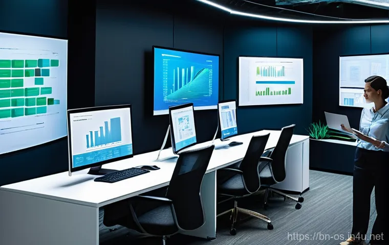리눅스에서 네트워크 설정 방법 - **Prompt 1: Collaborative Tech Team**
    A diverse group of young professionals, both male and fema...